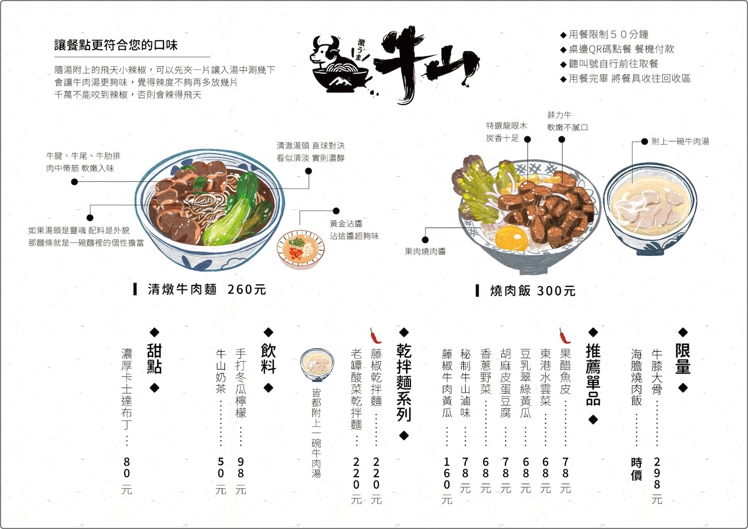 牛山・牛肉麵・燒肉飯